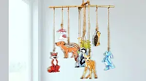 © Ina Kerckhoff Gebasteltes Mobile mit Waldtieren